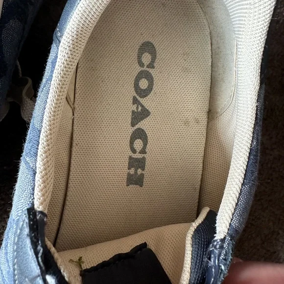 Coach Navy Monogram Sneakers - Picture 5 of 6